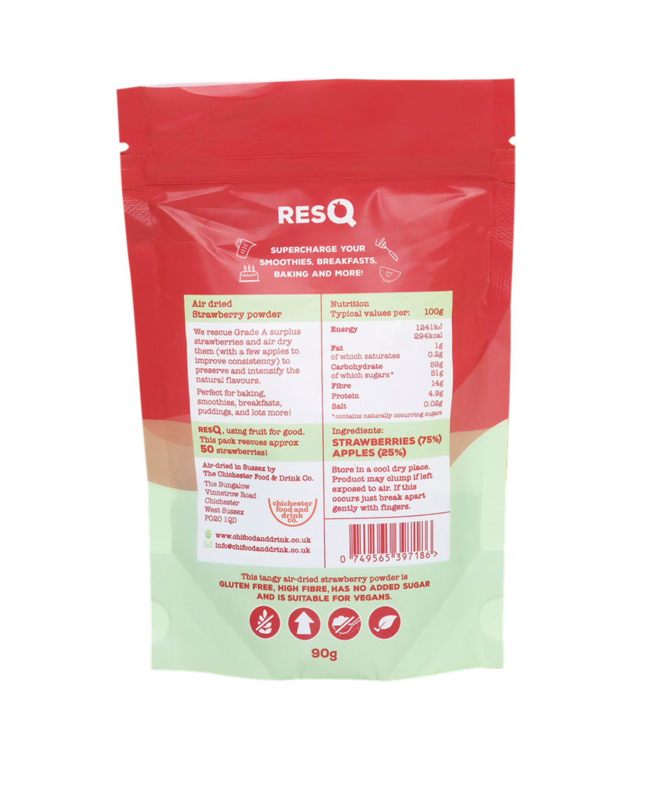 RESQ Strawberry Powder - 100% Air-Dried Strawberry 90g