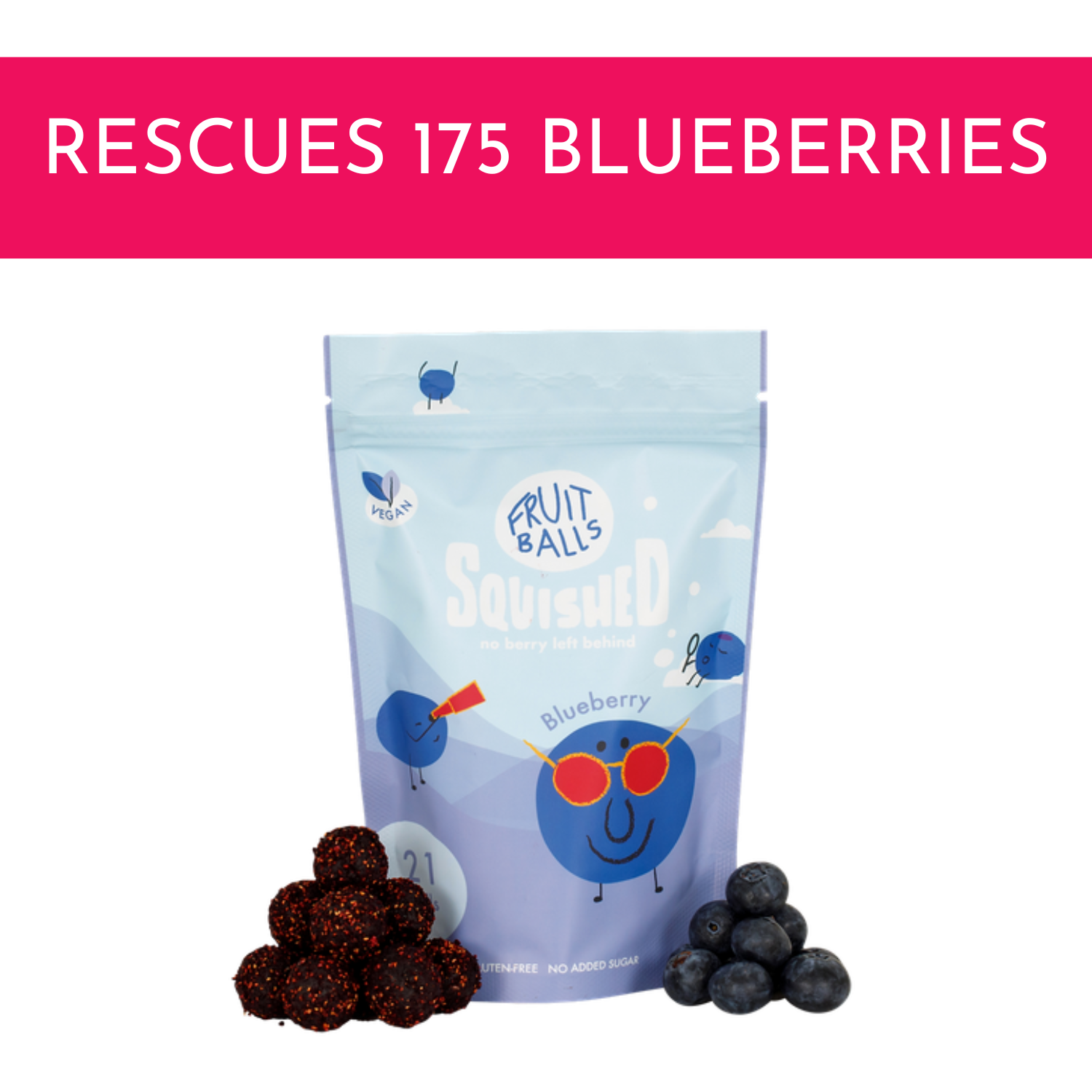 Rescue Blueberry Mini Fruit Balls - 21 x 7g Pouch